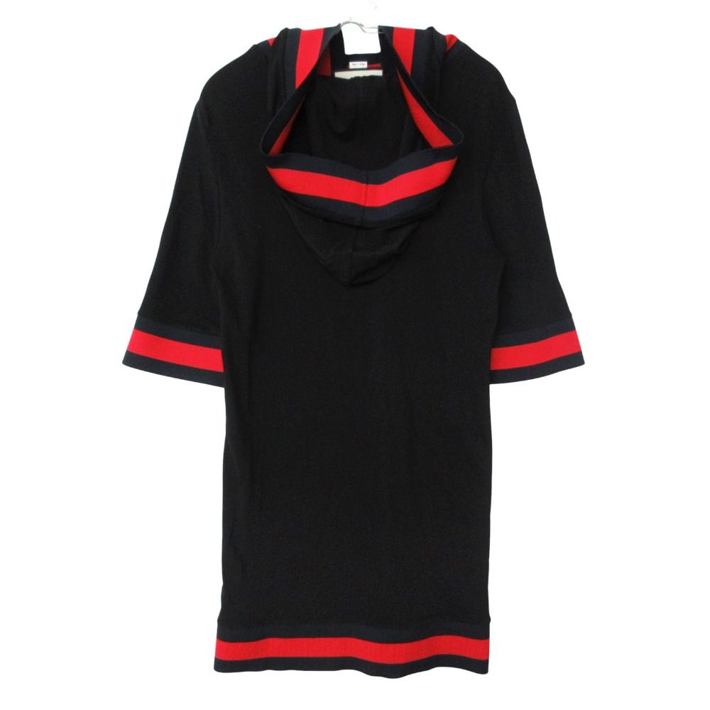 未使用級 極美品 GUCCI ジャージーワンピース シェリーライン ボウタイ GUCCI グッチ ワンピース シェリーライン ジャージー フーデッド 7分袖