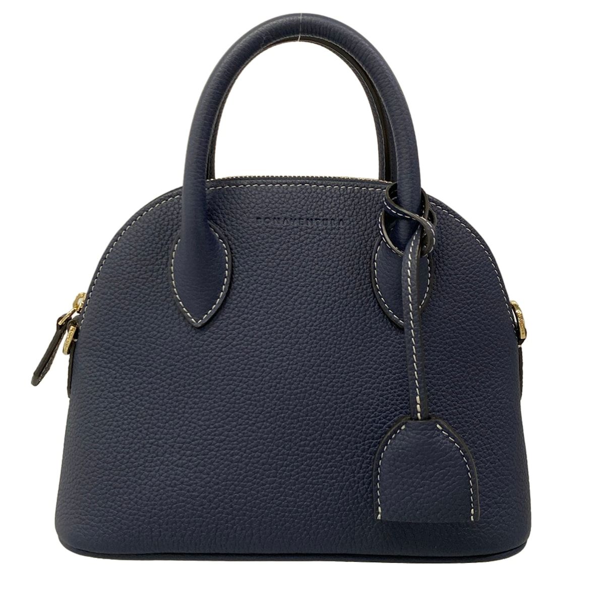 BONAVENTURA(ボナベンチュラ) ハンドバッグ美品 エマバッグ ネイビー レザー