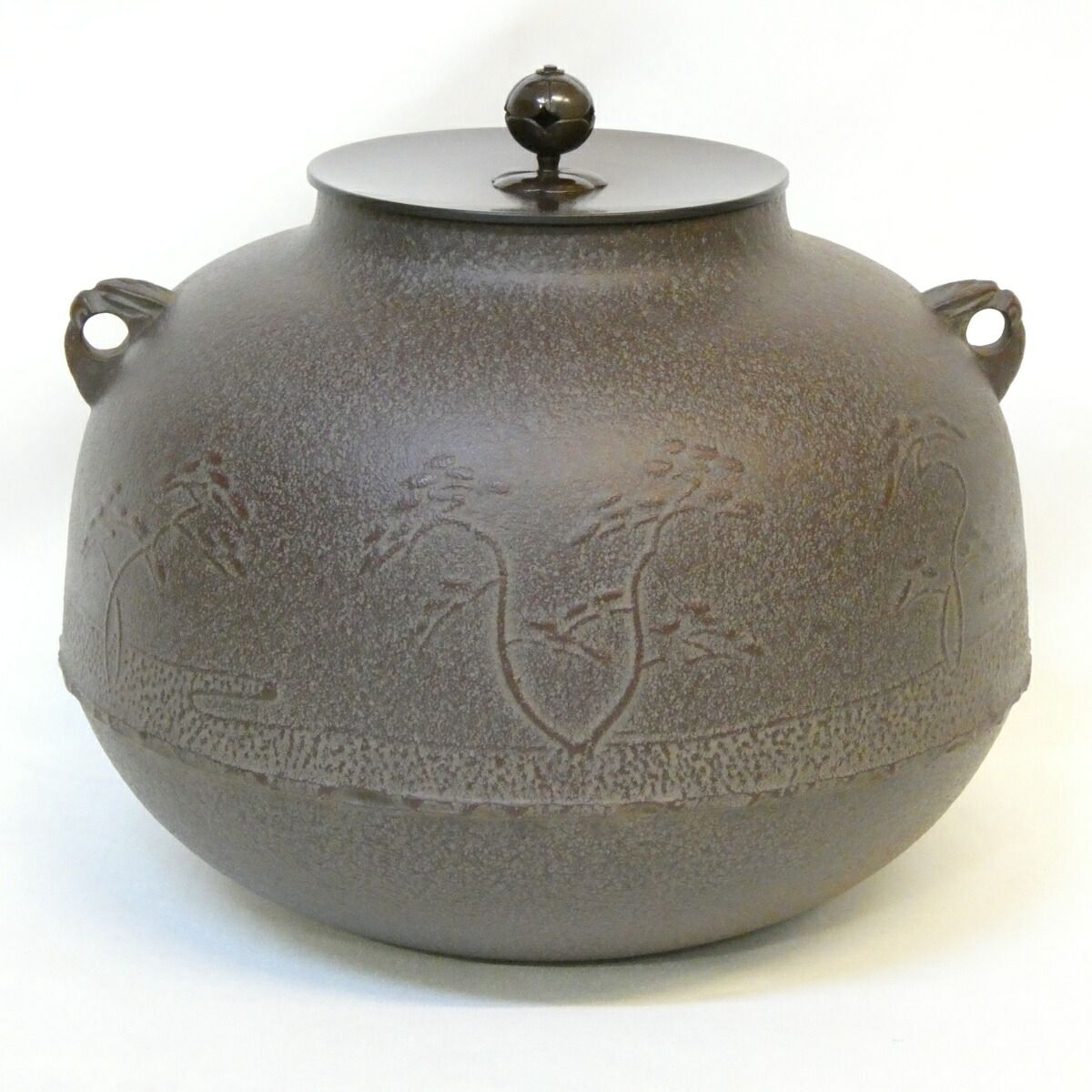 未使用品】釜師 高橋敬典作 真形釜 浜松地紋 炉用 人間国宝 茶道具