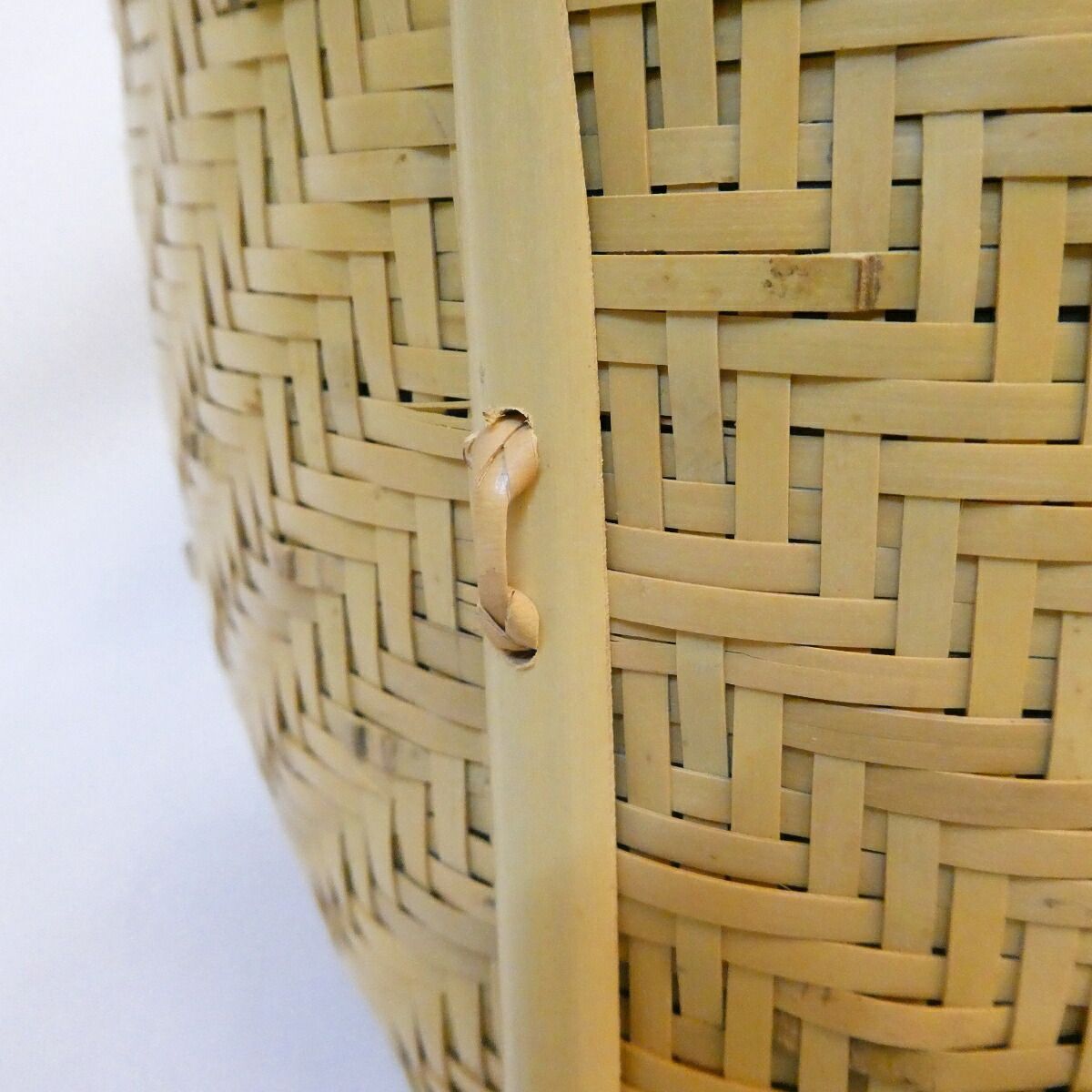 淡々斎好写】竹篭師 松林玄月作 清風籠 炭斗 茶道具【中古 美品