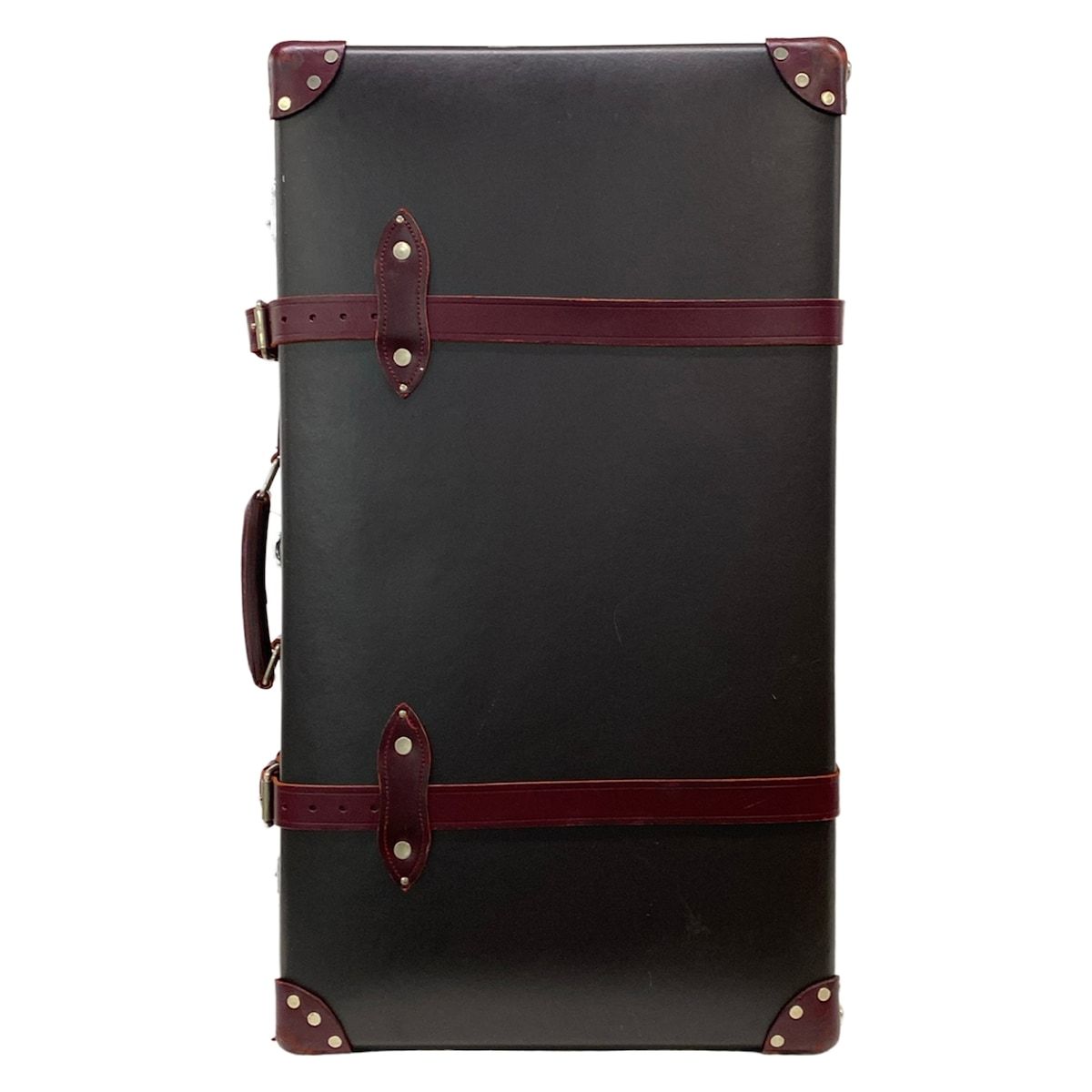GLOBE TROTTER(グローブトロッター) キャリーバッグ ラージチェックイン 黒×ボルドー TSAなし/本体ダイヤルロックなし レザー