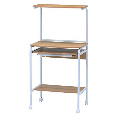 不二貿易(Fujiboeki) パソコンデスク 机 幅60×奥行48×高さ122cm ナチュラル 木目調 キーボードトレー付き シンプル フィット 66740i 2890b1ff 8,081円