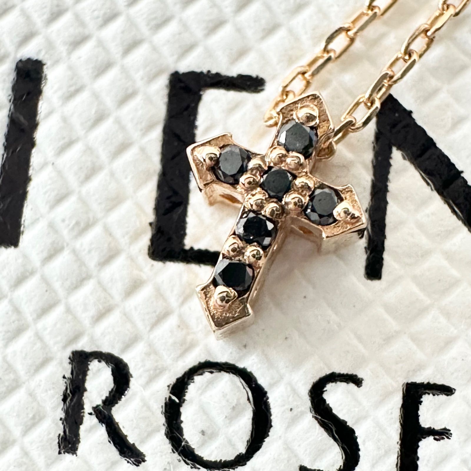 K10 ゴールド クロス ネックレス ブラックビーズ シエナ ロゼ SIENA 