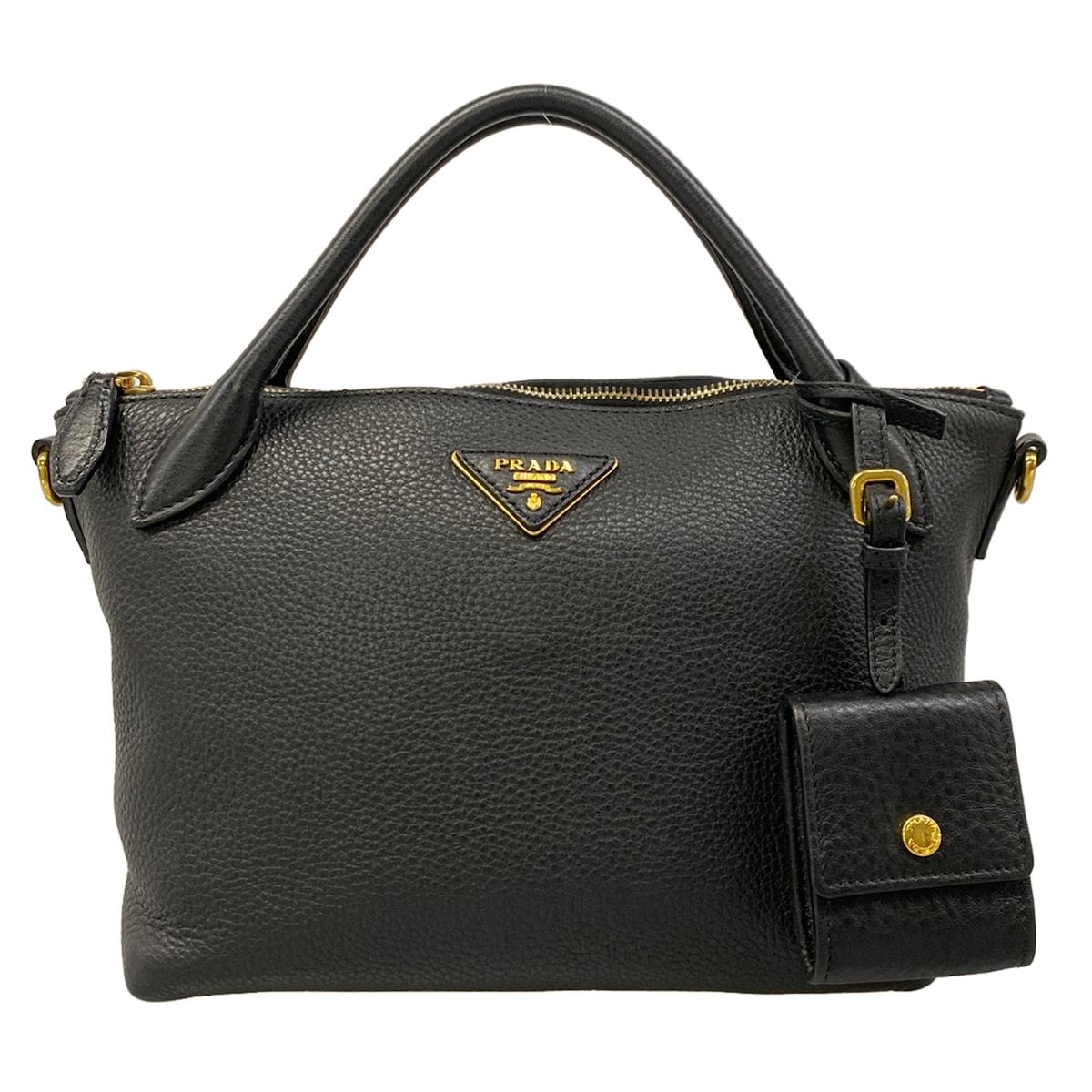 PRADA(プラダ) ハンドバッグ - 1BA111 黒 レザー
