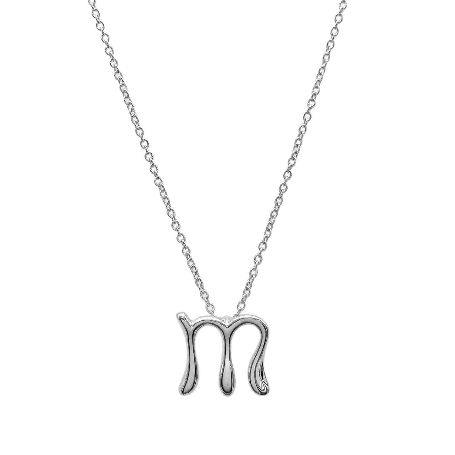 TIFFANY&Co. ティファニー レター M イニシャル ネックレス ペンダント SV925 シルバー 新品仕上済 レディース 【中古】