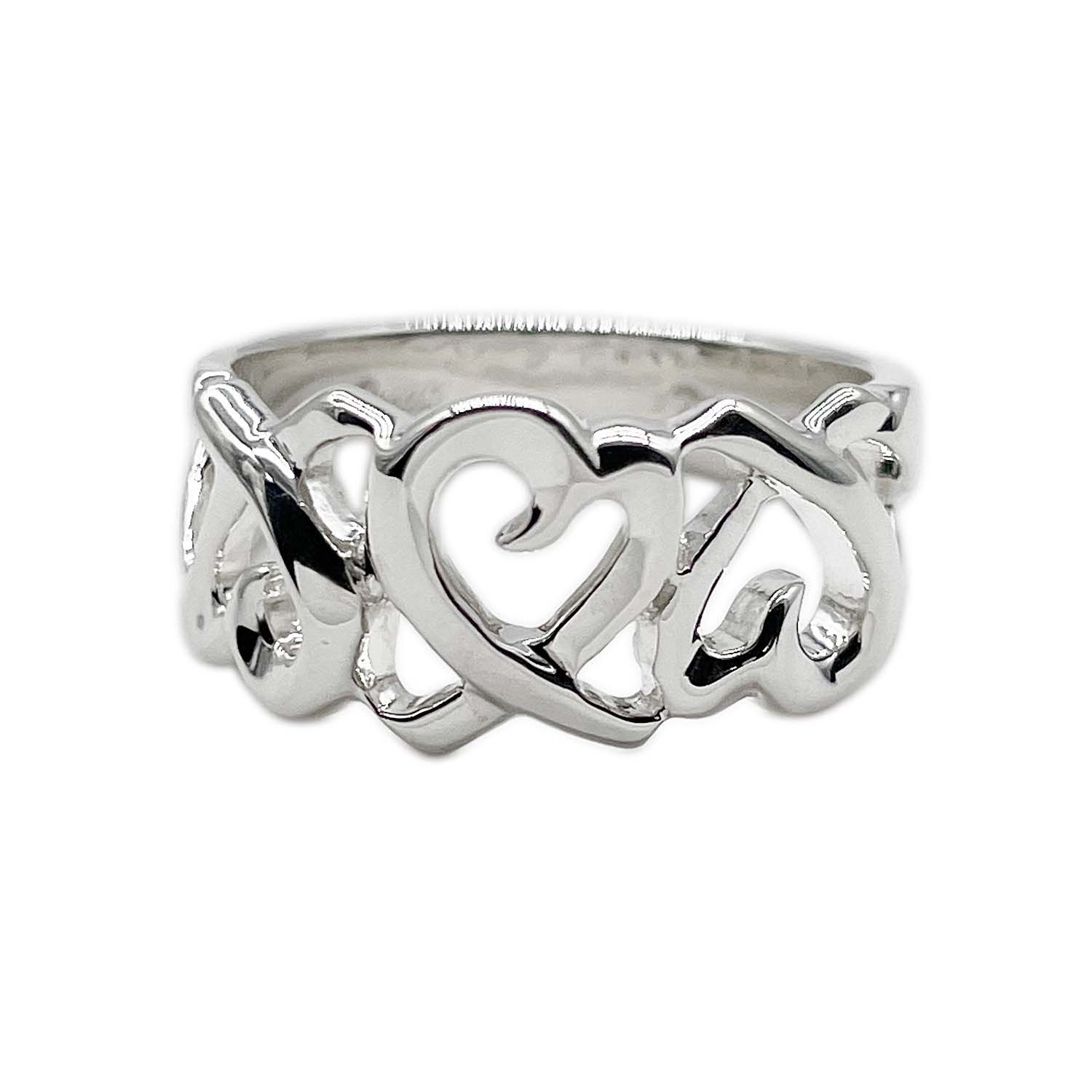 TIFFANY&Co. ティファニー パロマピカソ トリプル ラビングハート リング・指輪 SV925 9号 シルバー 新品仕上済 レディース 【中古】