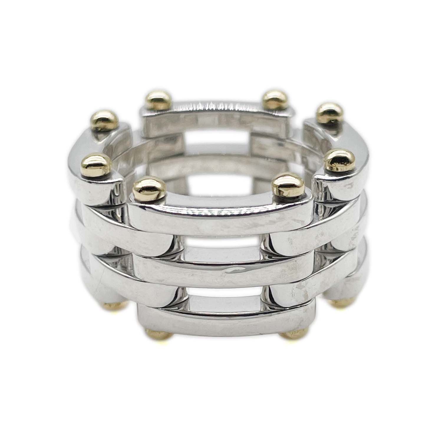 TIFFANY&Co. ティファニー ゲート コンビ リング・指輪 SV925 K18YG 10号 シルバー 新品仕上済 レディース 【中古】