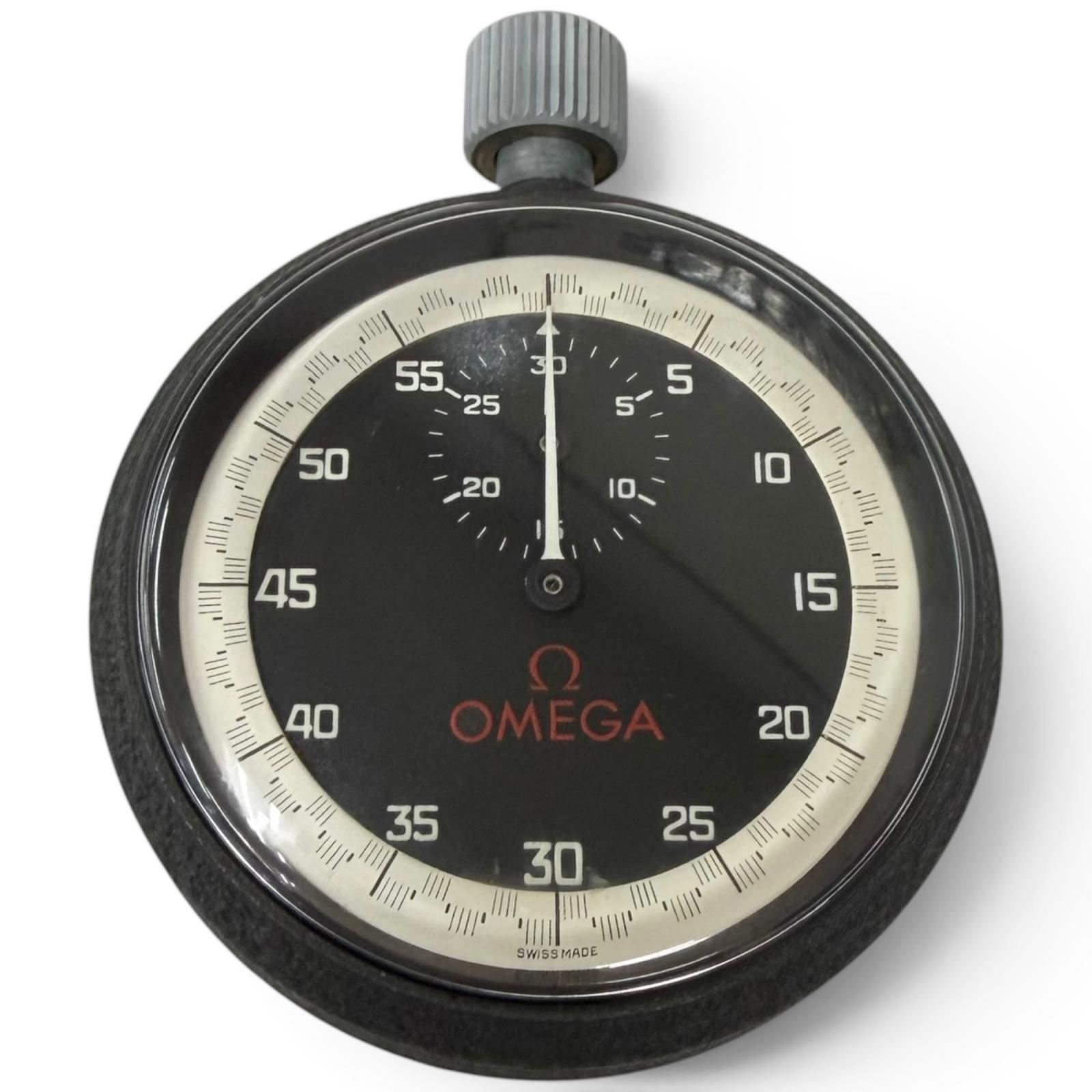 美品□OMEGA オメガ MG 6301 デッドストック ストップウォッチ タイマー 希少 ブラック メンズ レディース ケース・ストラップ付き 27,300円