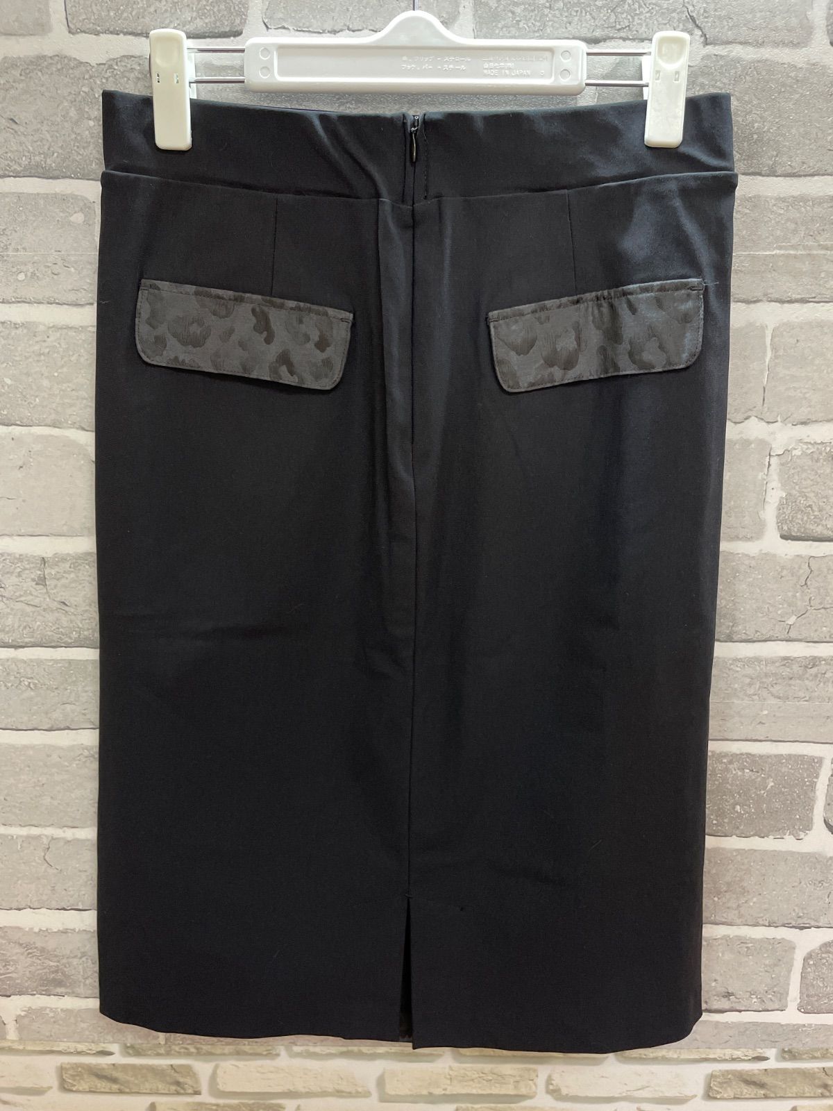 【タグ付新品】REGINA ROMANTICO ドレープスカート サイズ38 黒 A【A7-89】◇REGINA ROMANTICO サイズ38 スカート ブラック レオパード