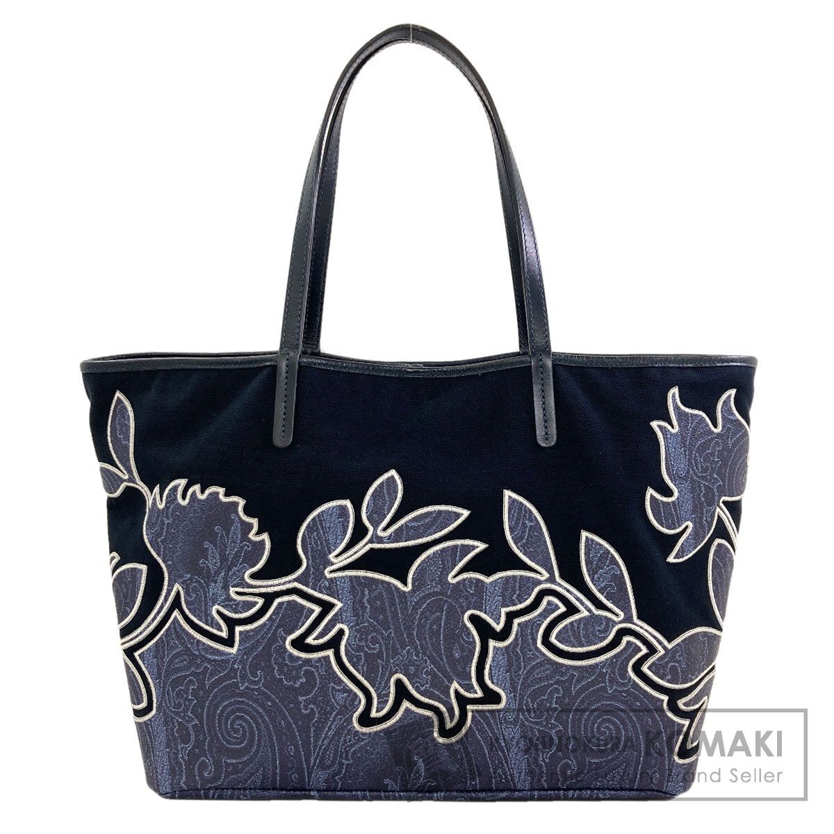 ETRO エトロ ペイズリー柄 トートバッグ PVC キャンバスxレザー
