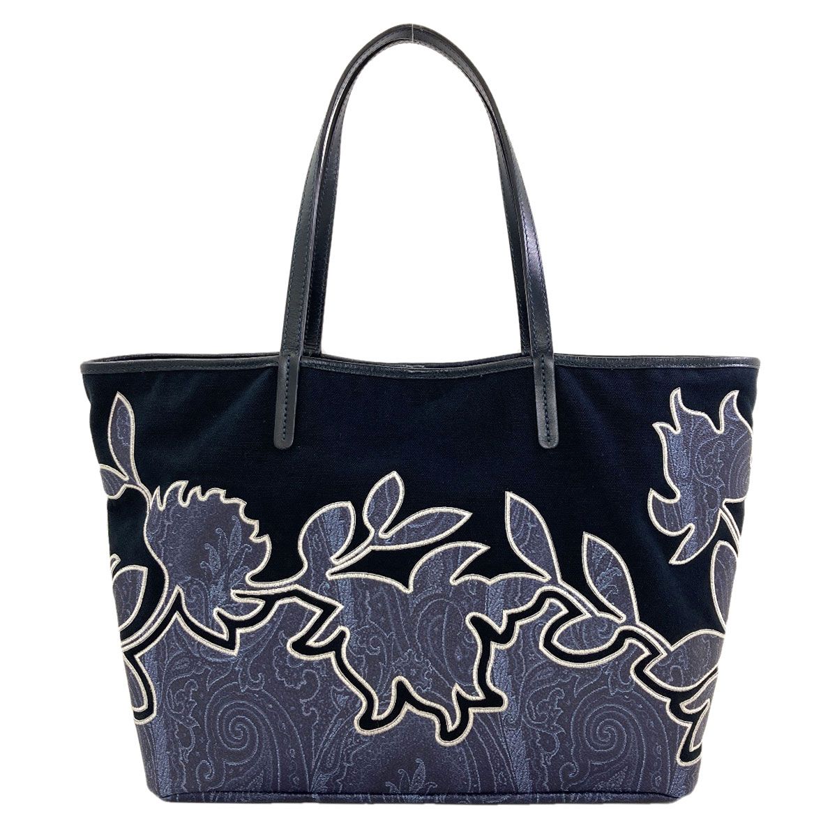 ETRO エトロ ペイズリー柄 トートバッグ PVC キャンバスxレザー