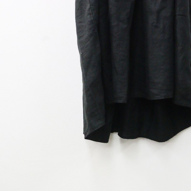 ネストローブ nest Robe リネンタックサスペンダースカート＼ブラック