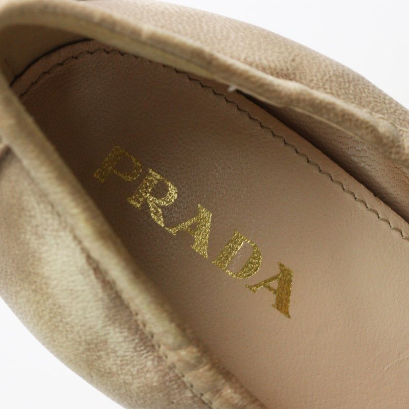 Archive プラダ PRADA タッセルリボン付き レザーパンプス 35/22.5cm