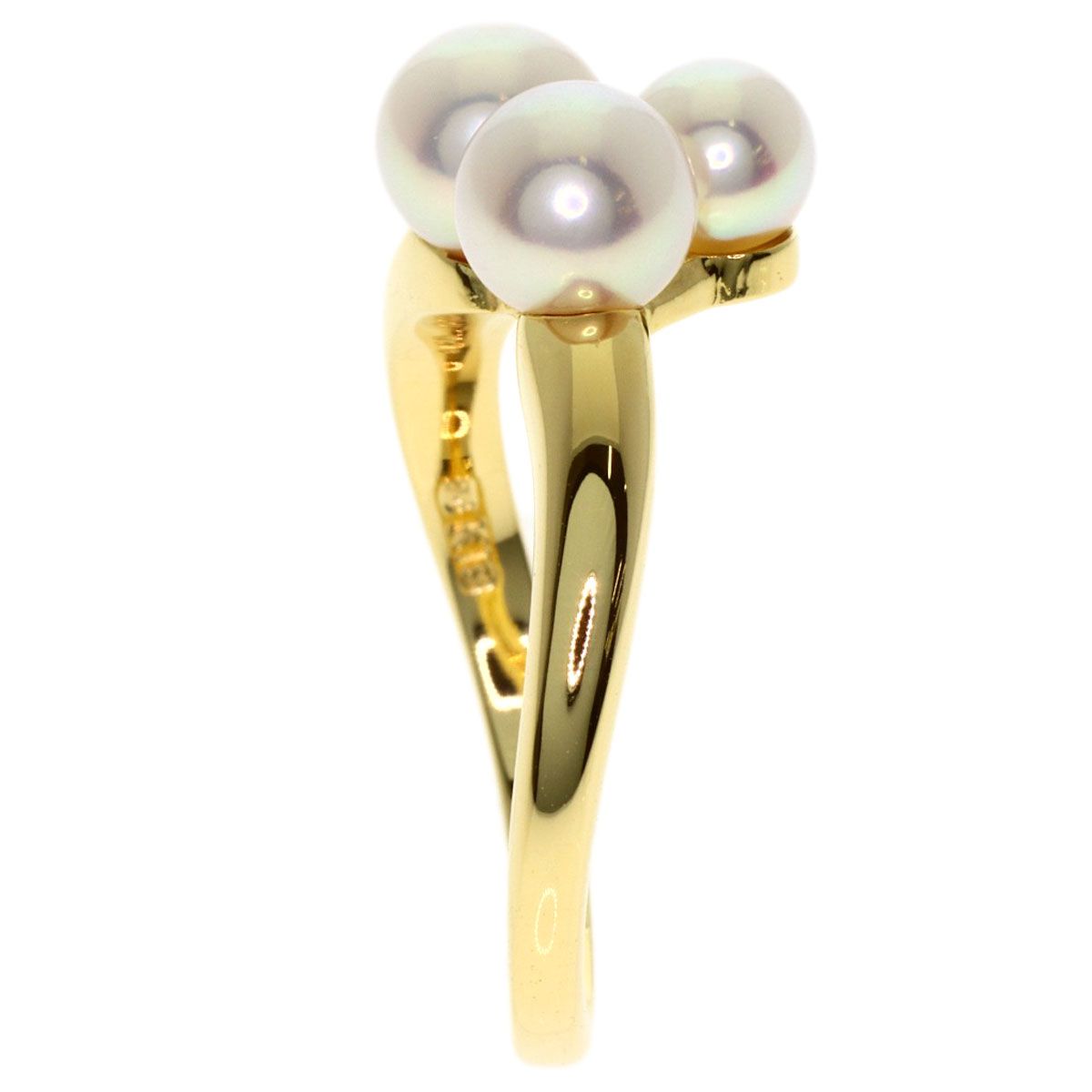 MIKIMOTO ミキモト パール 真珠 ダイヤモンド リング・指輪 K18YG 
