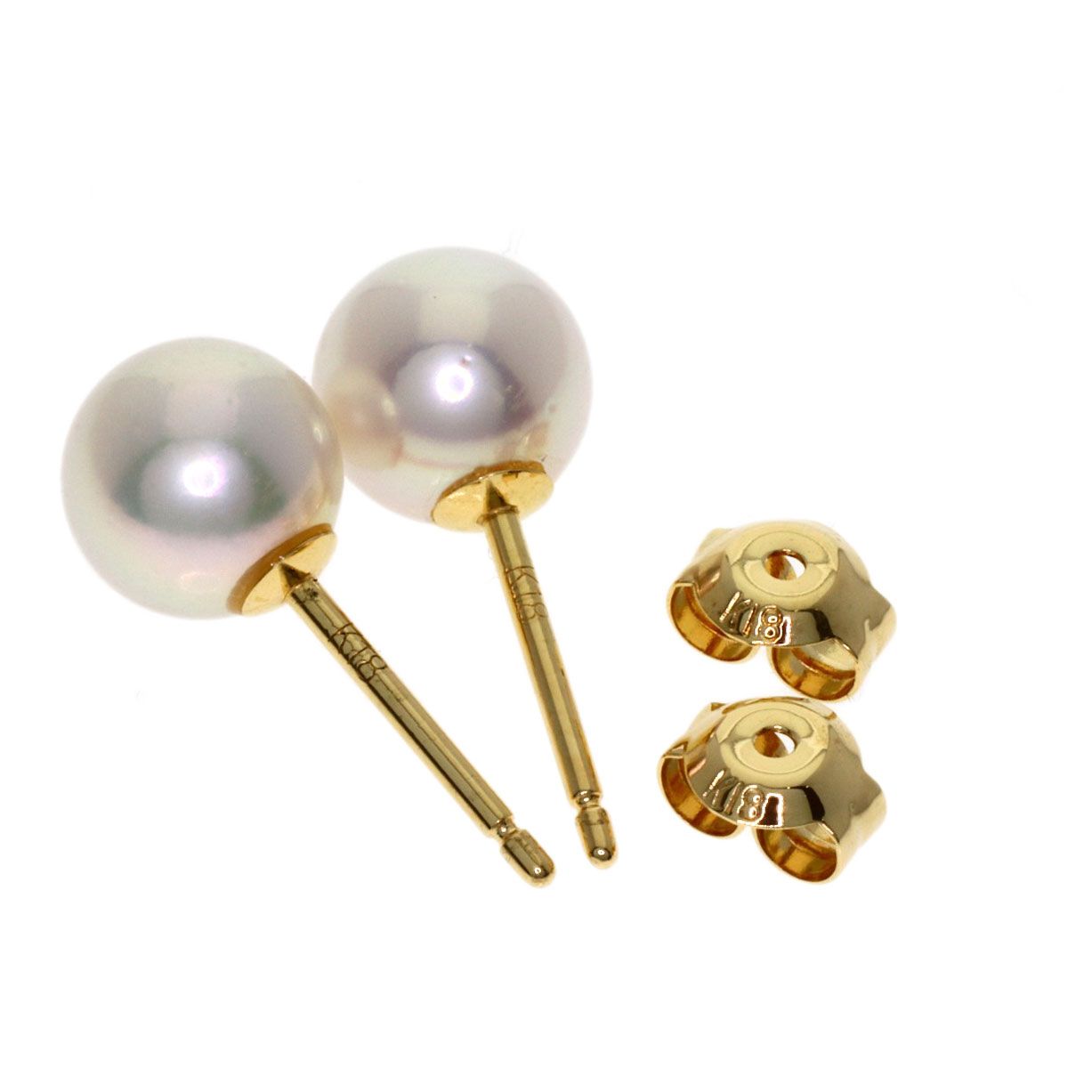 MIKIMOTO ミキモト パール 真珠 ピアス K18YG レディース [中古