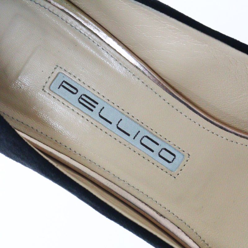 ペリーコ PELLICO スエードポインテッドトゥパンプス 37＼ ブラック
