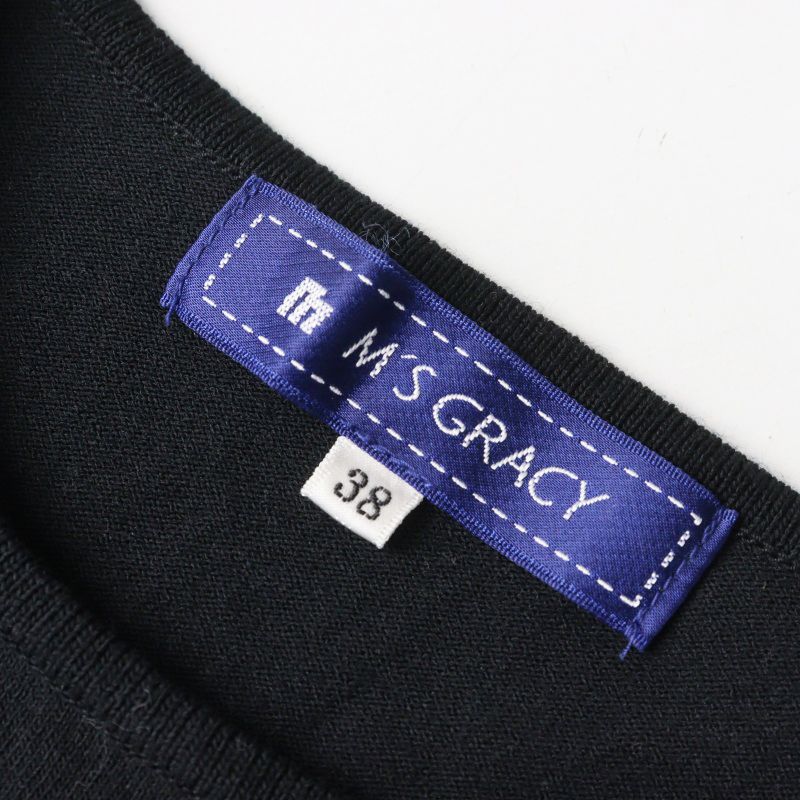 エムズグレイシー M'S GRACY フリル ニット プルオーバー 38｜ブラック