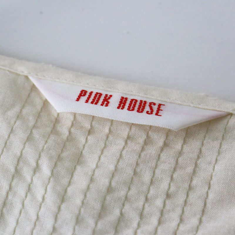 2025SS ピンクハウス PINK HOUSE 衿付きブラウス ホワイト／トップス