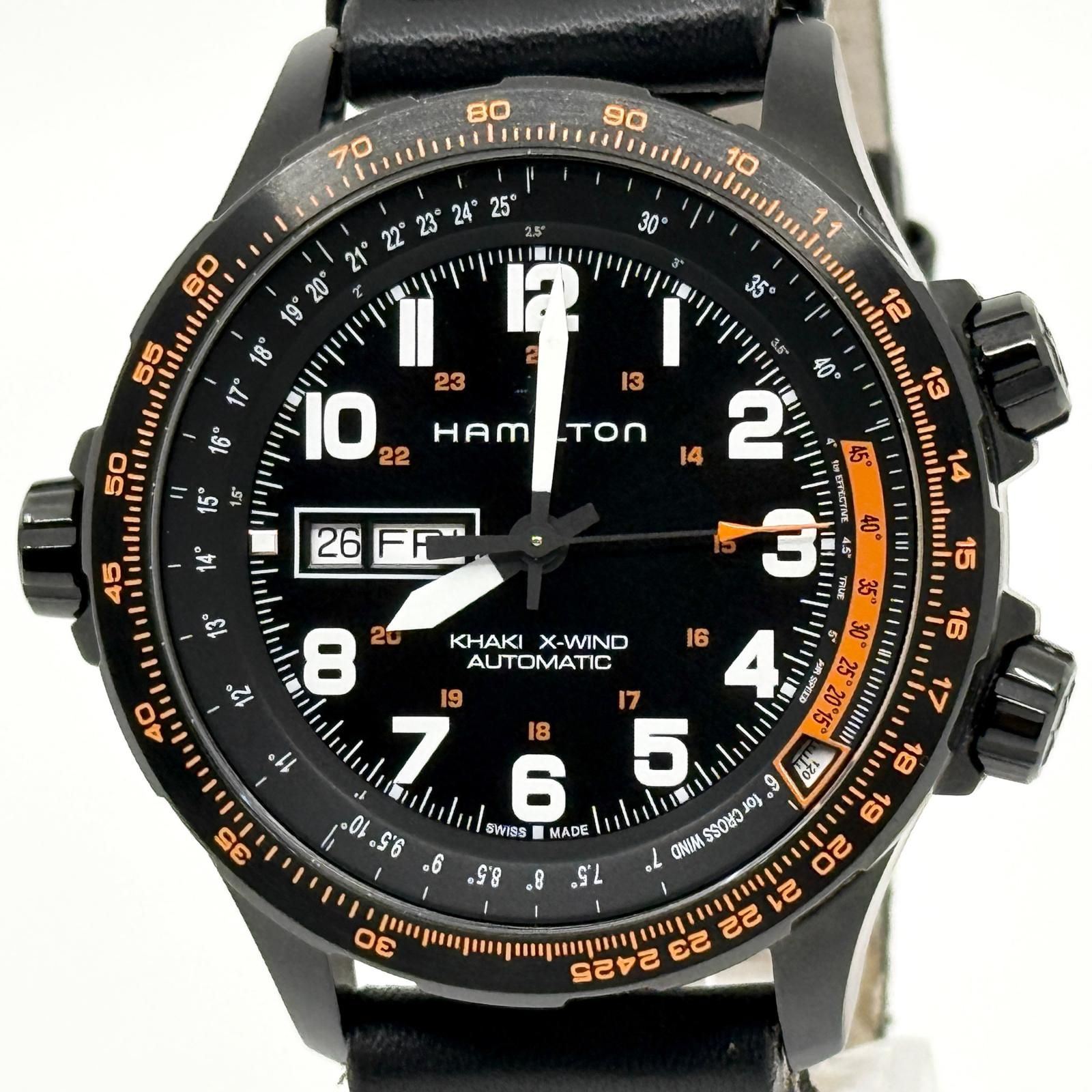 HAMILTON ハミルトン カーキ アヴィエーション X-WIND H777850 ブラック AT メンズ 腕時計 稼働品