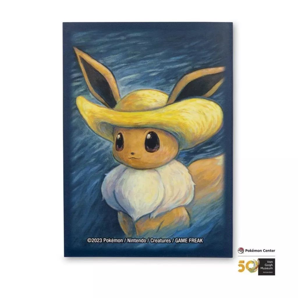 [Used] Supply Pokemon Card Game English Version Deck Shield (sleeve) Pokemon Center x Van Gogh Museum: Eevee Inspired by Self-Portrait with Straw Hat - Pokemon Center x Go