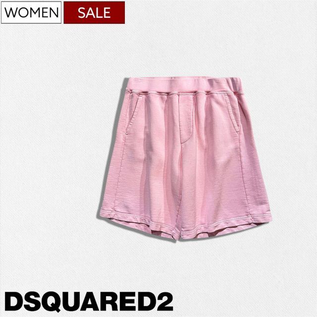 【定価59,400円(税込)】DSQUARED2 ディースクエアード カジュアルをクラスアップする絶妙なヴィンテージ感と極上の肌ざわり♪ワンランク上のストリートエレガンス スウェットショーツ ショートパンツ S72MU0504S25539 短パン ピンク P