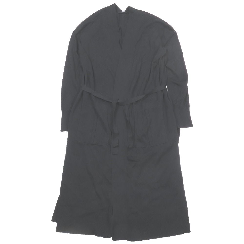 美品 DIESEL ディーゼル ニット カーディガン 長袖 ロング丈 サイドスリット ウエストマーク カットソー コットン XS ブラック レディース 古着 中古 USED