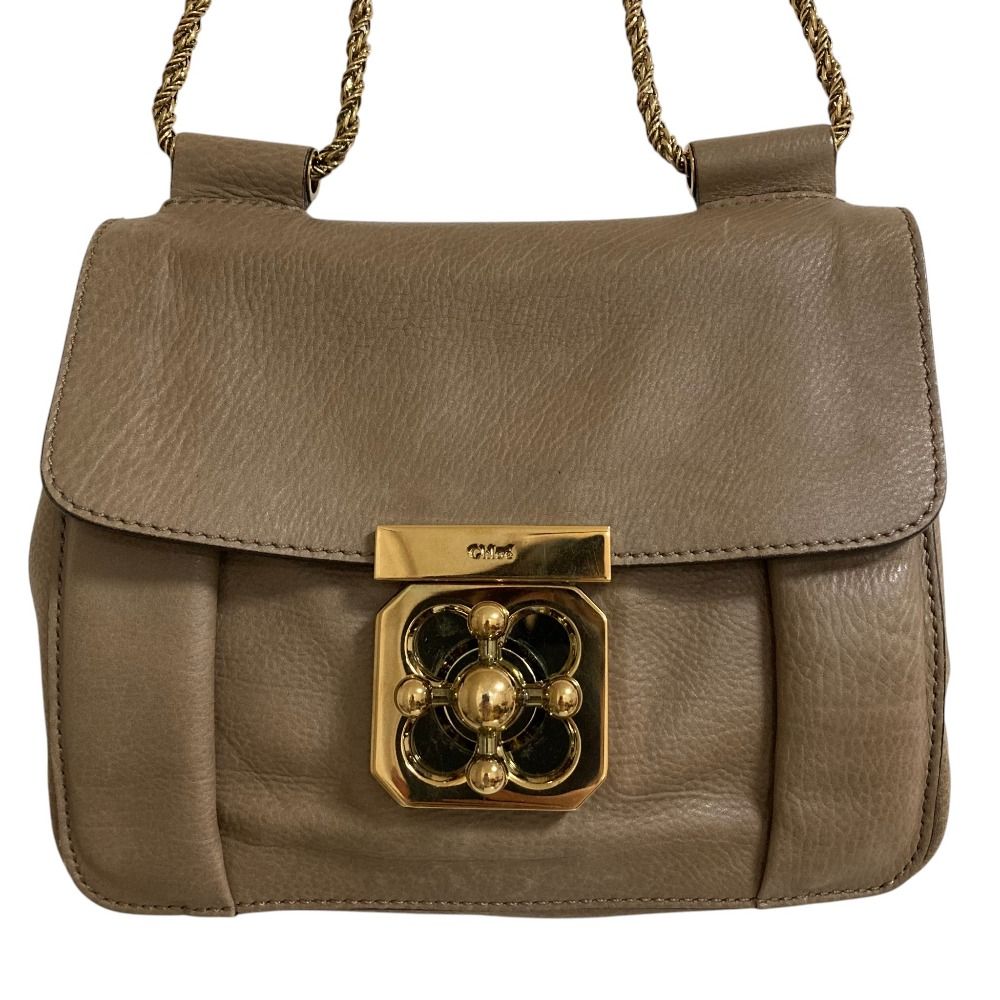 良品 Chloe クロエ エルシー レザー チェーンショルダーバッグ 041057 グレージュ レディース 古着 中古 USED 16,799円