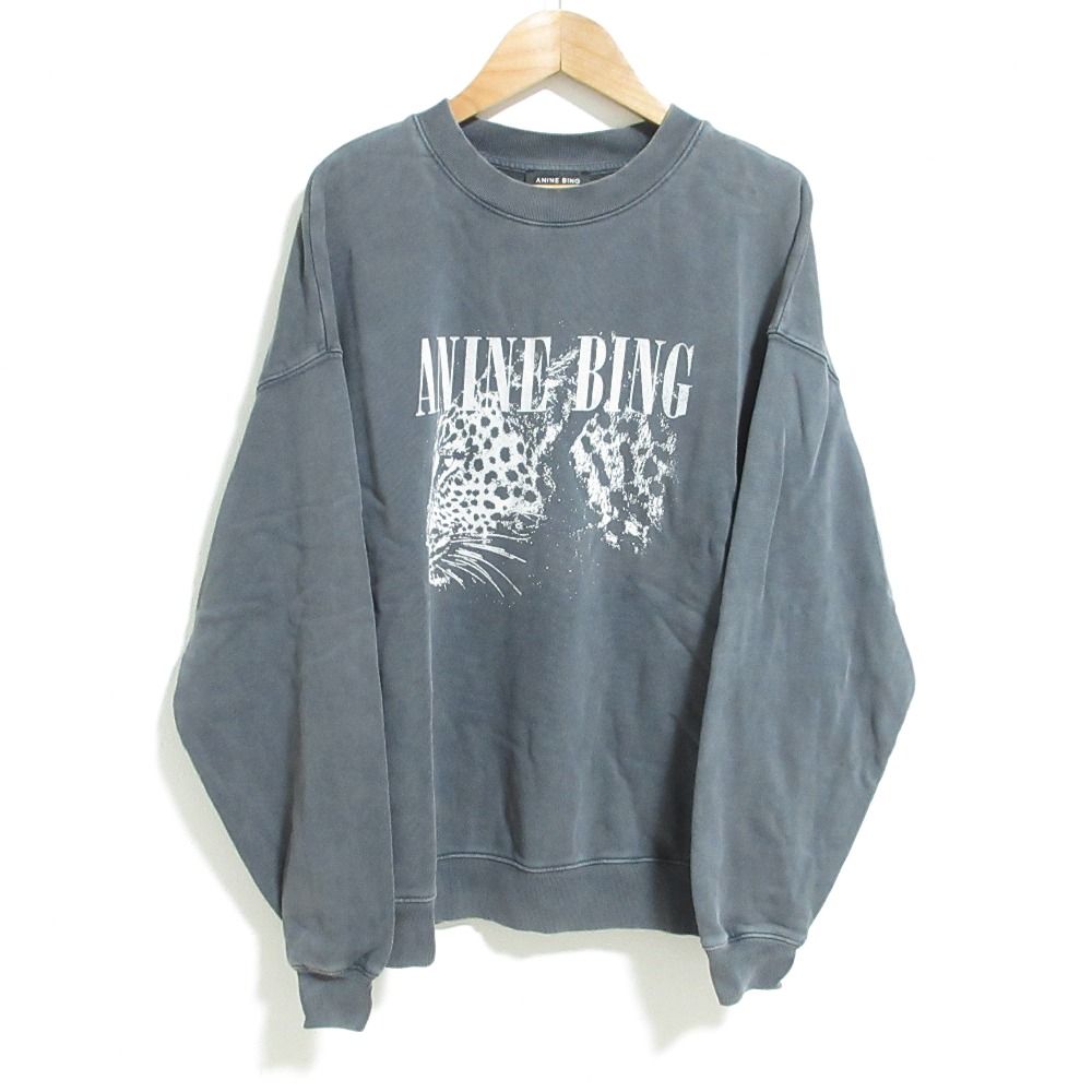 良品 26SS ANINE BING アニンビン SPENCER SWEATSHIRT LEOPARD スウェット トレーナー 26070923000410 グレー レディース 古着 中古 USED