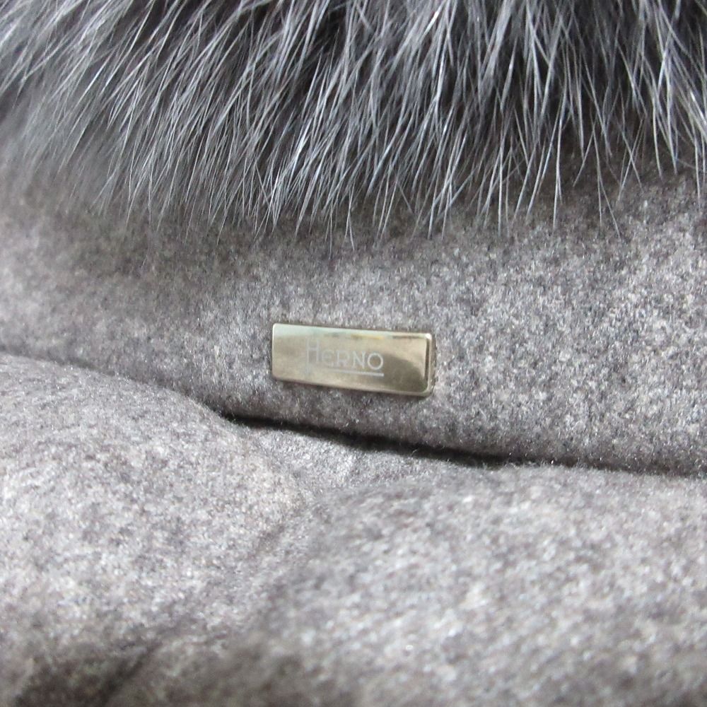 美品 HERNO ヘルノ フォックスファー付き シルクカシミヤ ダウンコート