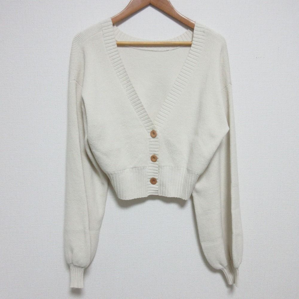 良品 KIGINU キギヌ ローシルク 2WAY ニットカーディガン サイズF アイボリー レディース 古着 中古 USED