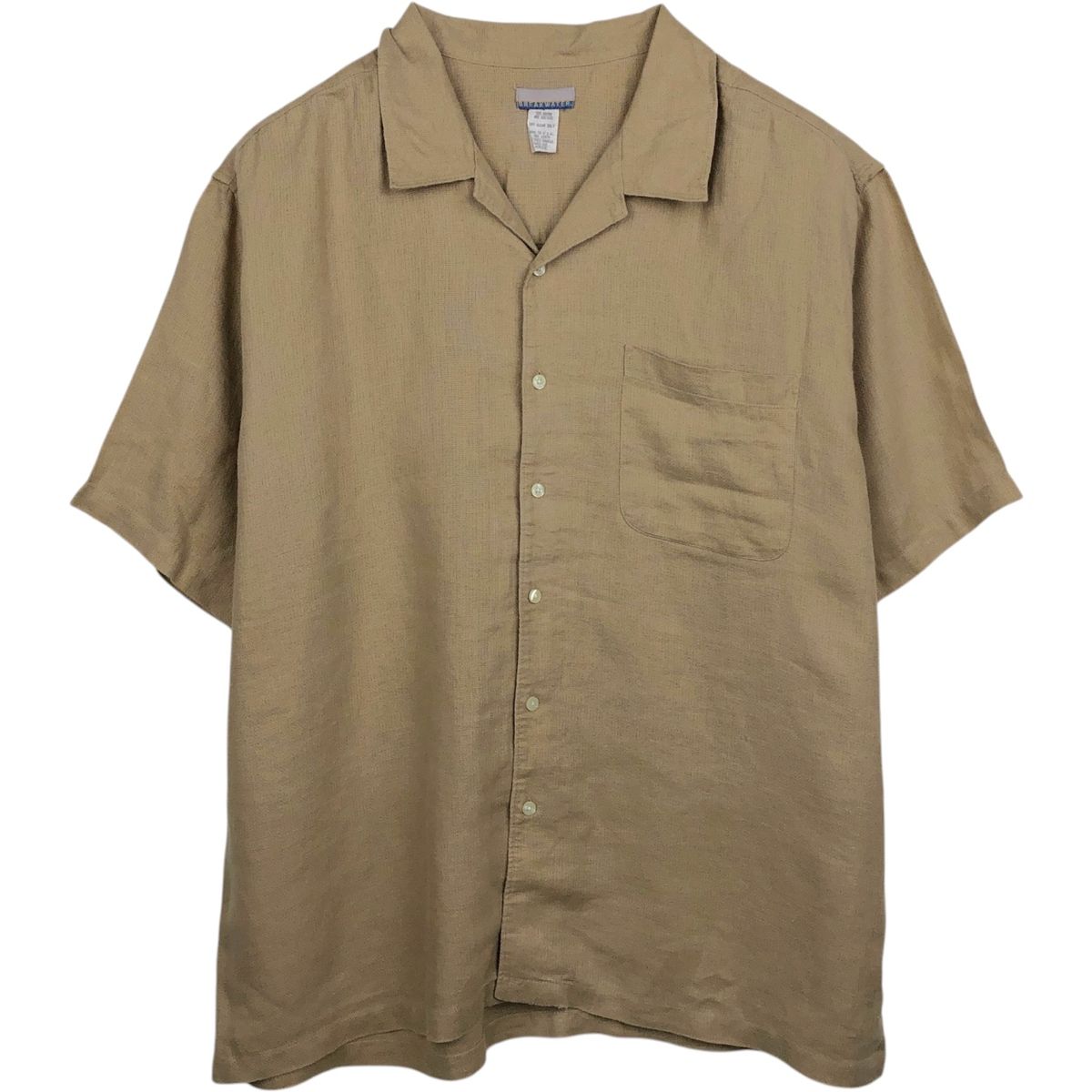 古着 90年代 BREAKWATER 半袖 オープンカラー アセテート×レーヨンシャツ ボックスシャツ USA製 メンズL相当 ヴィンテージ/eaa658532