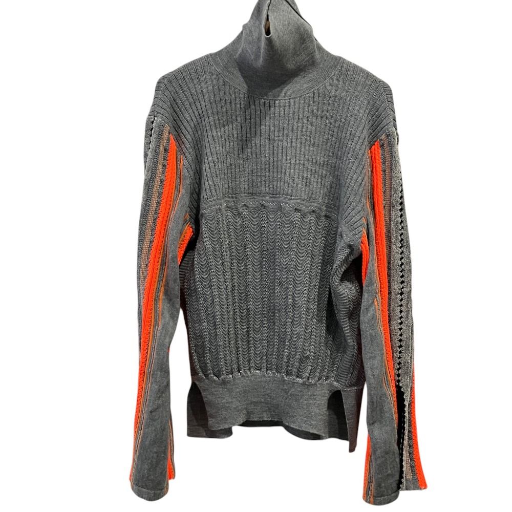 美品 Mame Kurogouchi マメクロゴウチ Stripe HAMAGURI ニットプルオーバー セーター MM19AW-KN027 サイズ2 グレー レディース 古着 中古 USED 8,174円
