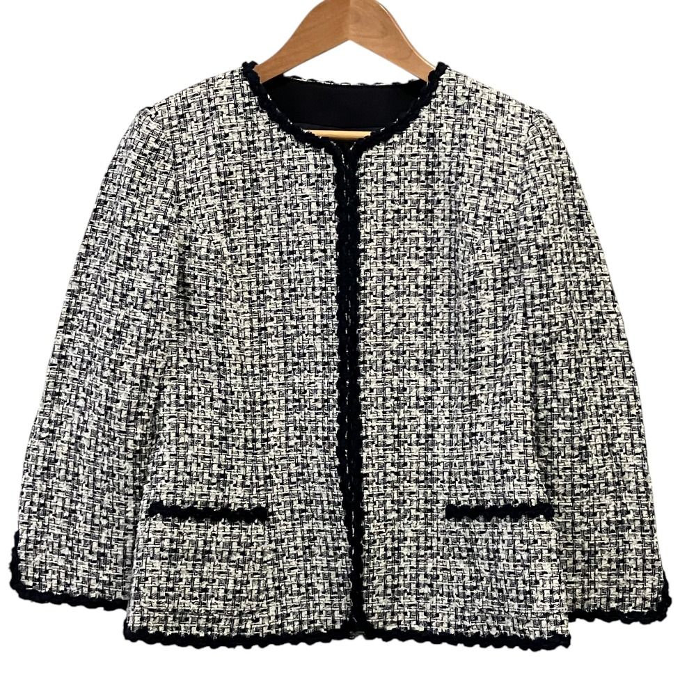美品 miss ashida ミスアシダ ノーカラー ツイードジャケット CJ1552