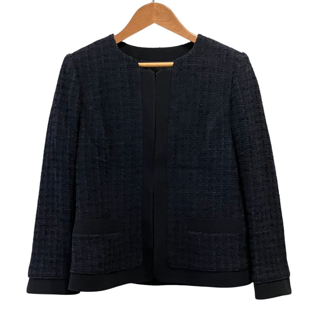 miss ashida ノーカラーツイードジャケット 美品 miss ashida ミスアシダ ノーカラー ツイードジャケット CJ9553