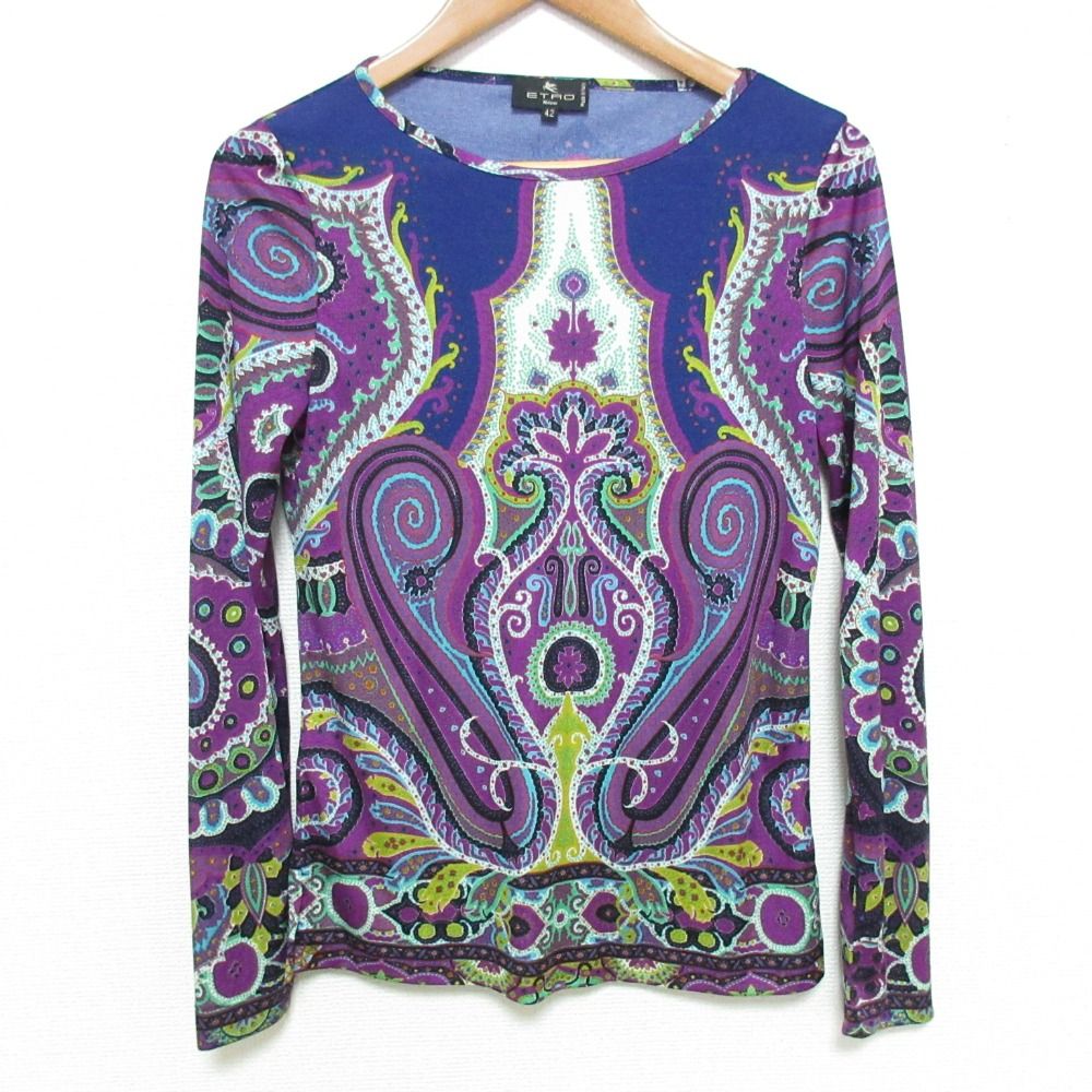 美品 ETRO エトロ ペイズリー柄 ロングスリーブ カットソー トップス