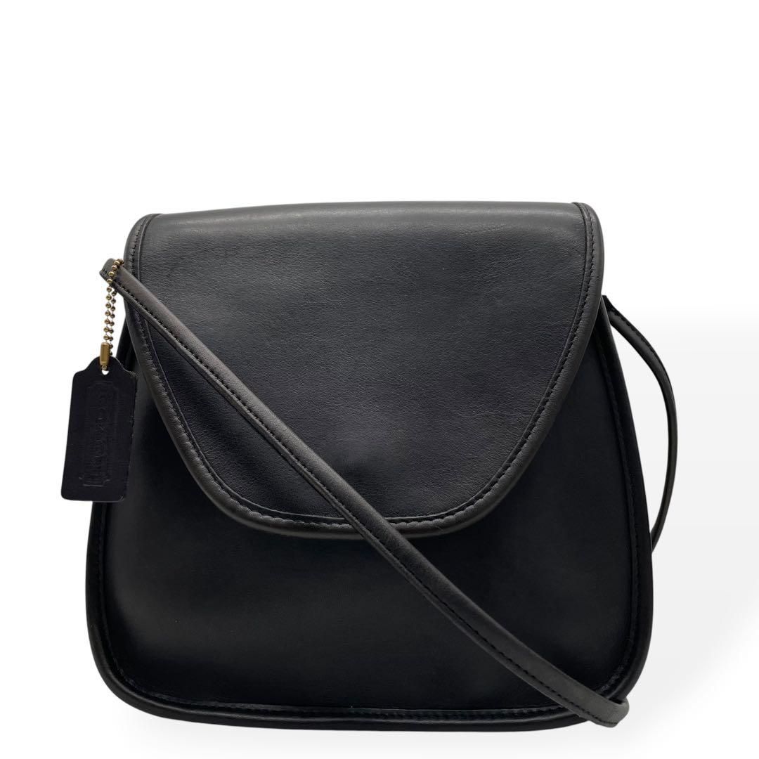 美品 COACH オールドコーチ ショルダーバッグ USA製 ブラック 斜め掛け 