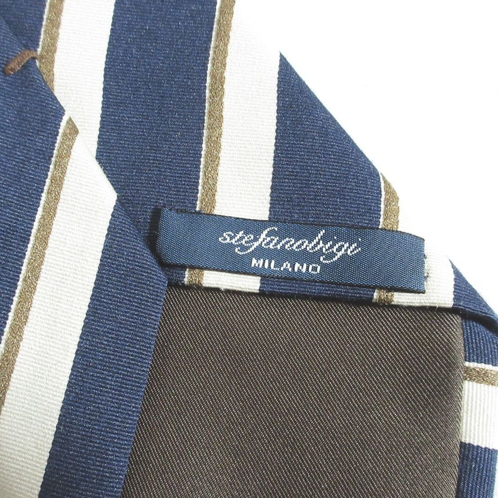 美品 stefanobigi ステファノビジ シルクコットン レジメンタル