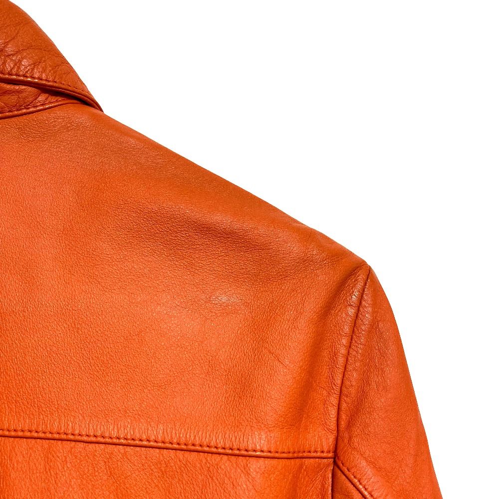 良品 bajra バジュラ 初期 レザー シャツ ジャケット サイズM オレンジ