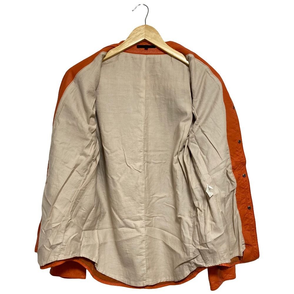 良品 bajra バジュラ 初期 レザー シャツ ジャケット サイズM オレンジ