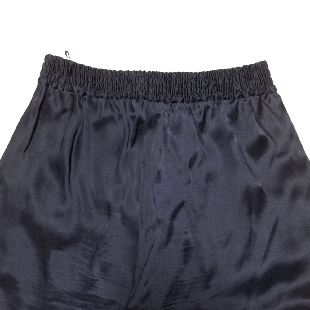 良品 LANVIN ランバン レース サテン ロングジョグパンツ 36 ネイビー