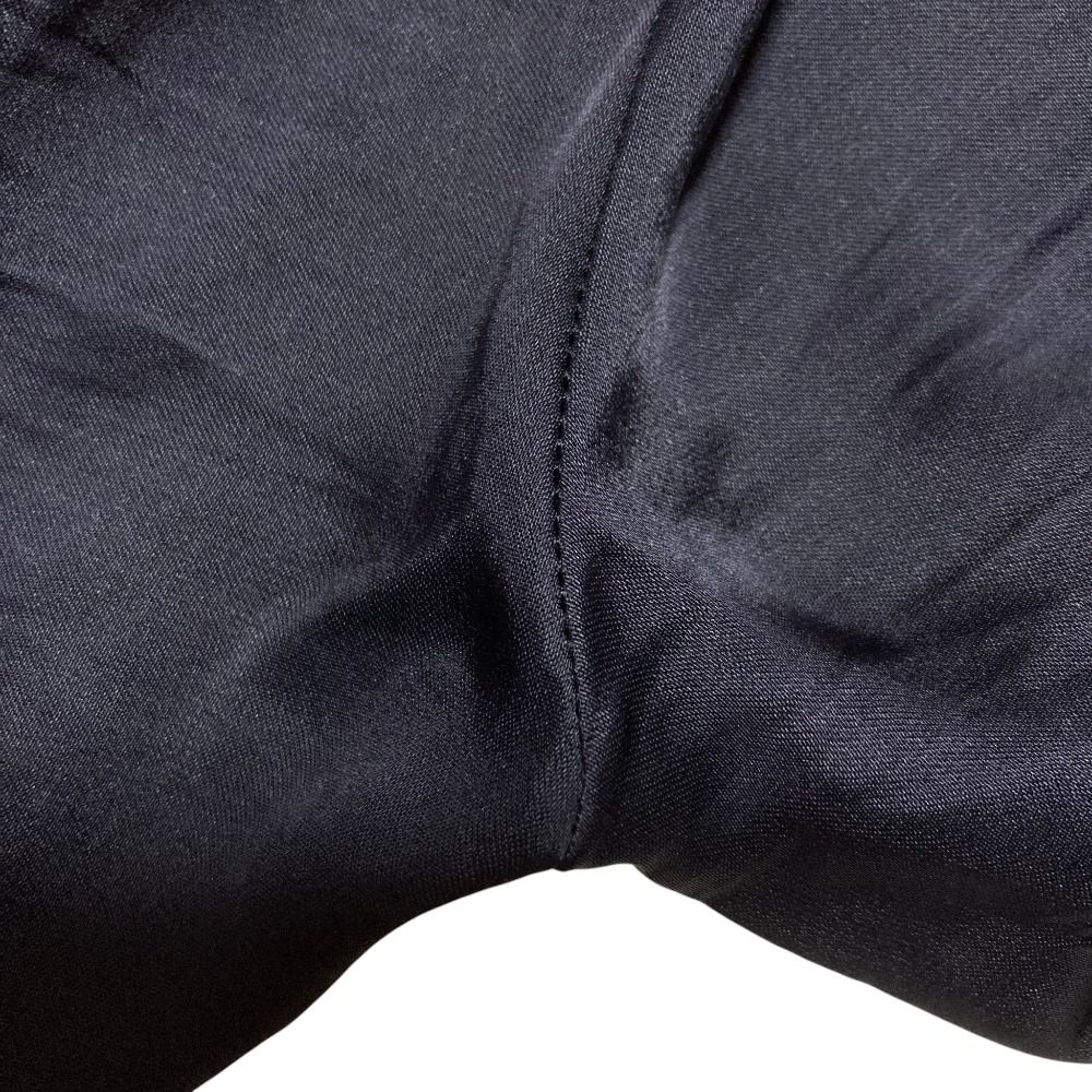 良品 LANVIN ランバン レース サテン ロングジョグパンツ 36 ネイビー