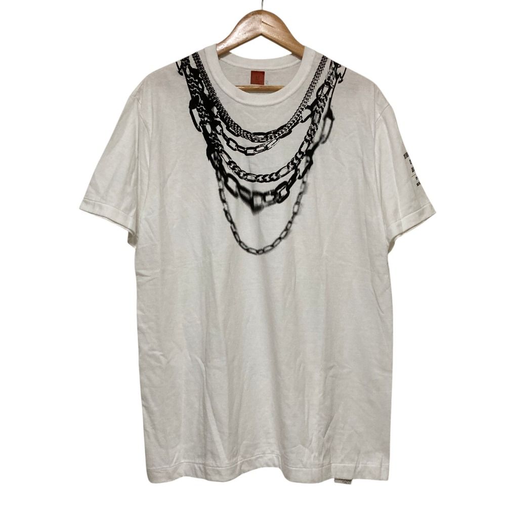 美品 S'YTE YOHJI YAMAMOTO サイト ヨウジヤマモト チェーンネックレス トロンプルイユ Tシャツ UT-T52-006 サイズM ホワイト メンズ 古着 中古 USED