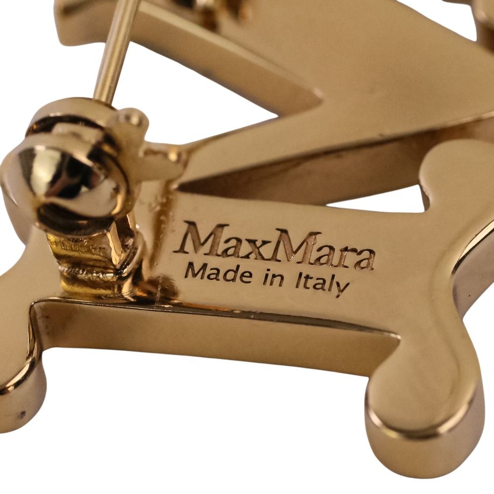 美品 26SS MAX MARA マックスマーラ クリスタル ロゴ ブローチ メタル
