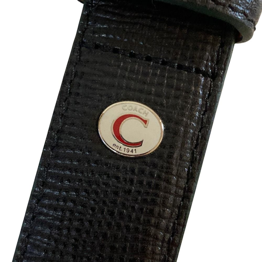 未使用 COACH コーチ レザーベルト 95cm 38inch ブラック メンズ 古着