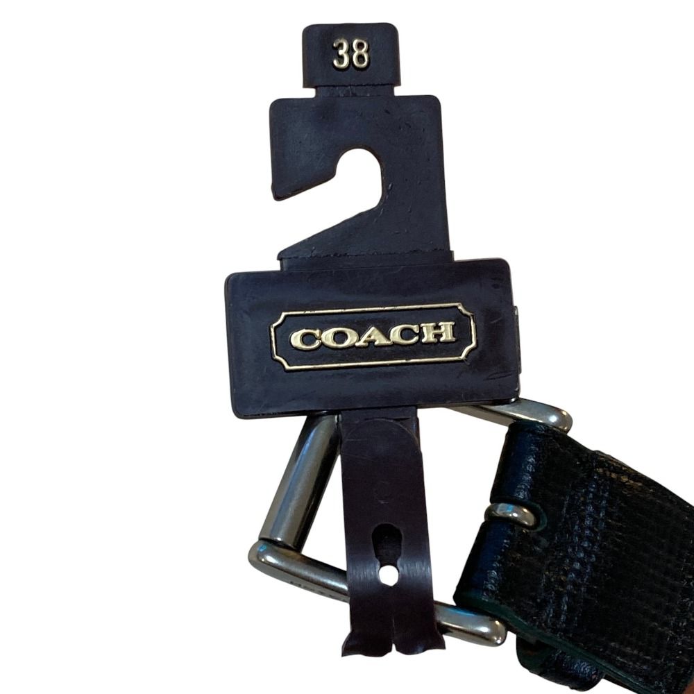未使用 COACH コーチ レザーベルト 95cm 38inch ブラック メンズ 古着