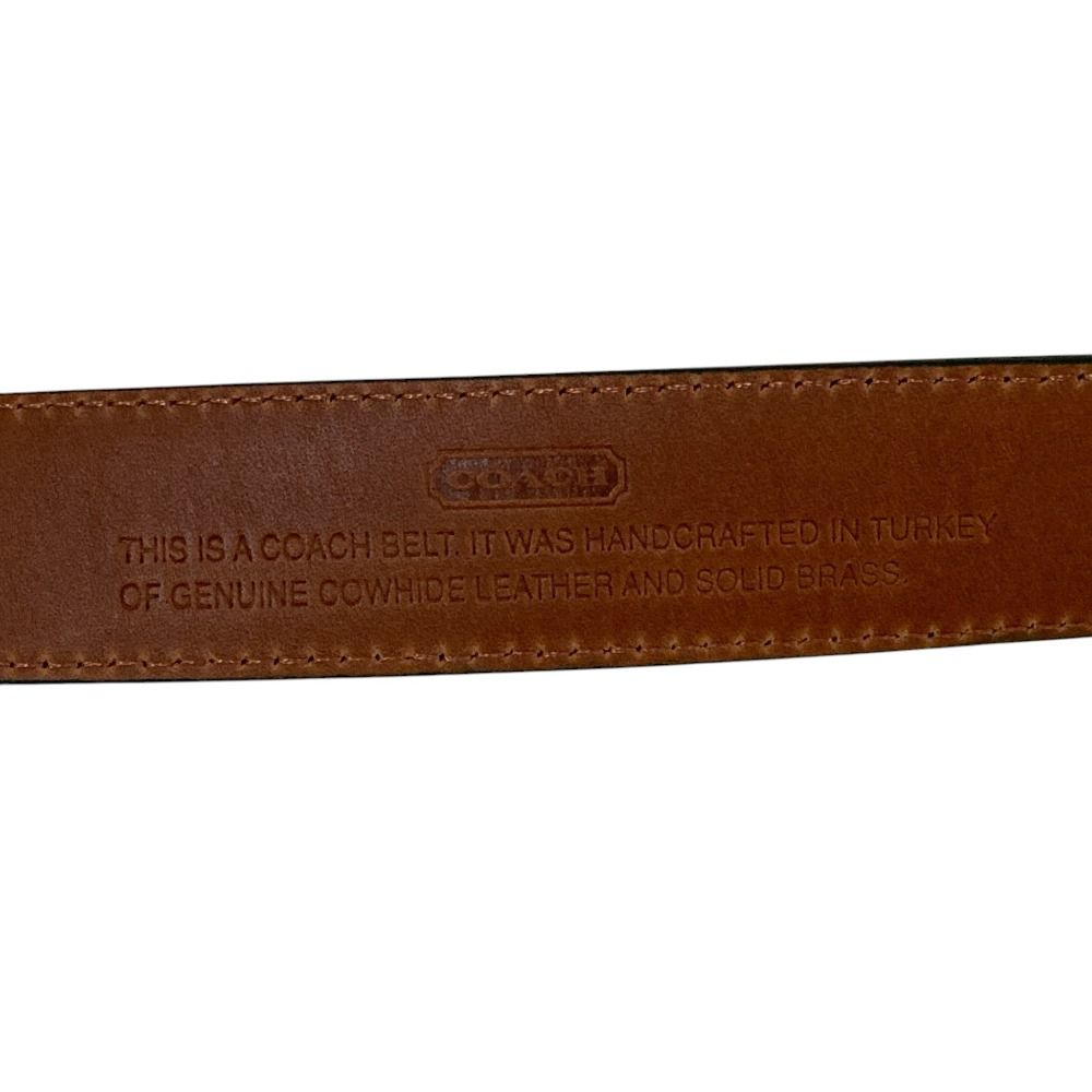 未使用 COACH コーチ レザーベルト 95cm 38inch ブラック メンズ 古着