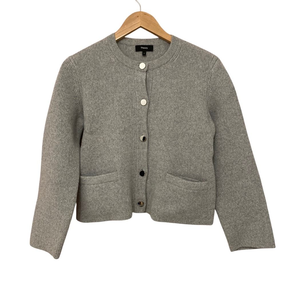 美品 23AW Theory セオリー FELTED WOOL CASH CLASSIC KNIT JK ニット