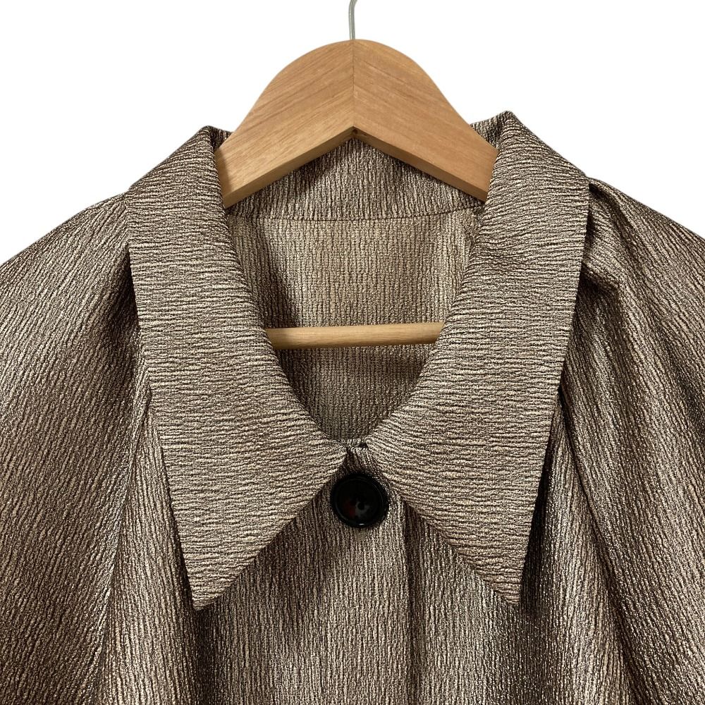 ★新品タグ付き★ MACHATT メタリックパフブラウス　ゴールド 未使用 24SS MACHATT マチャット メタリックパフスリーブブラウス