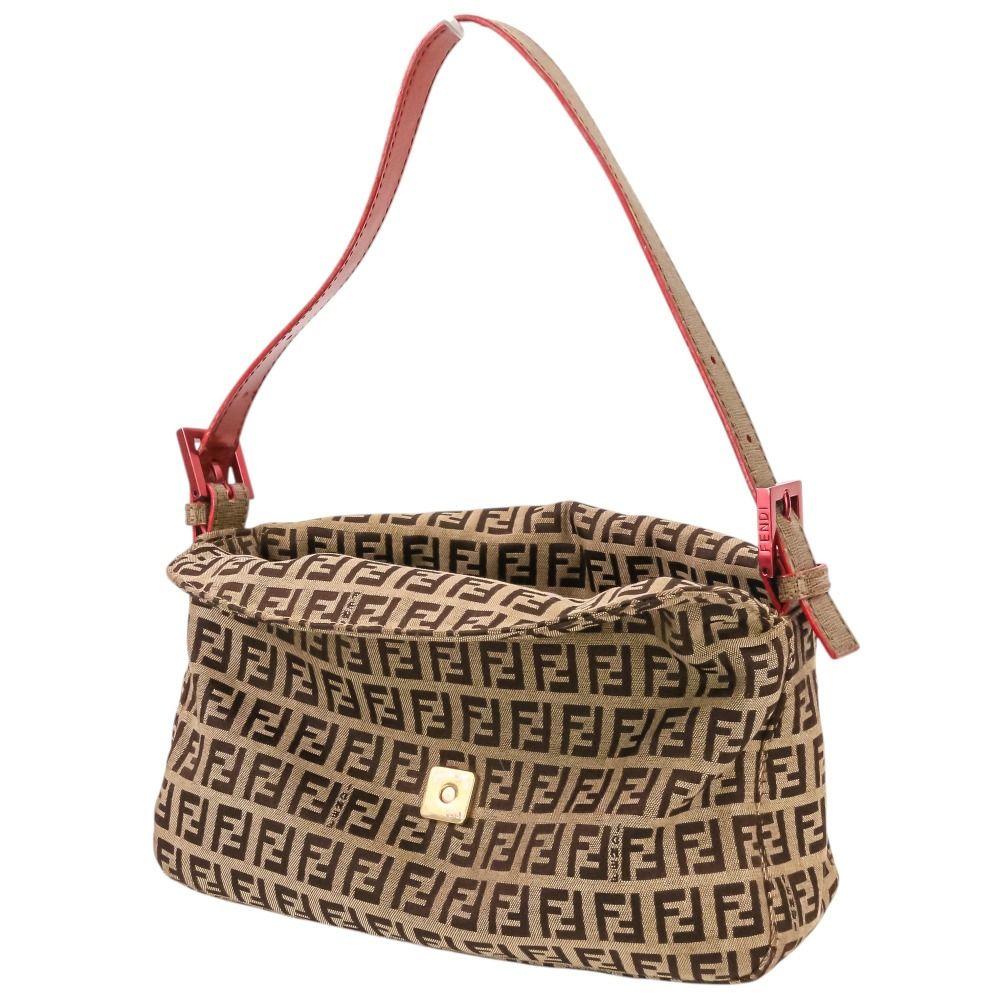 FENDIズッキーノマンマバケットコーティングキャンバス ブラウン ハンドバッグ 良品 FENDI フェンディ ズッキーノ キャンバス マンマバケット