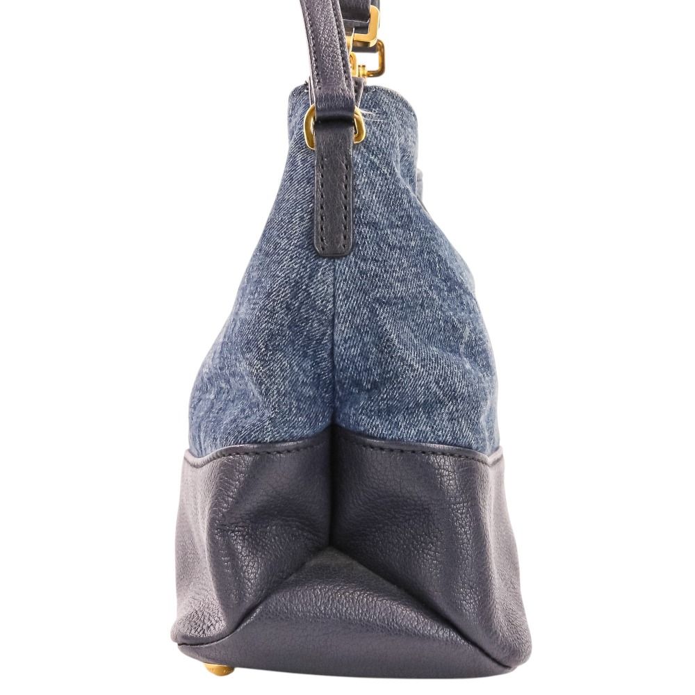 良品 MIU MIU ミュウミュウ マドラス レザー × デニム 2way ショルダー